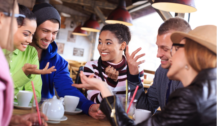 an image of friends discussing how to improve memory