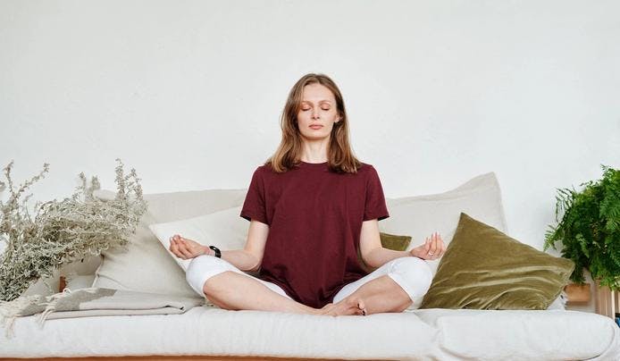 A women meditating